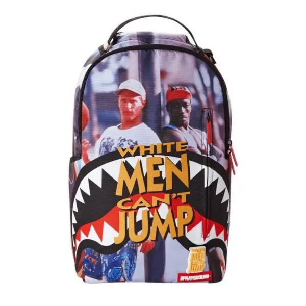 MOCHILA SPRAYGROUND WHITE MEN CAN´T JUMP