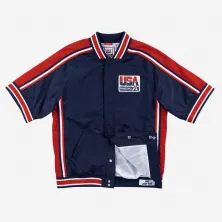 CHAQUETA MITCHELL AND NESS  LARRY BIRD AUTHENTIC WARM UP 1992 USA NAVY