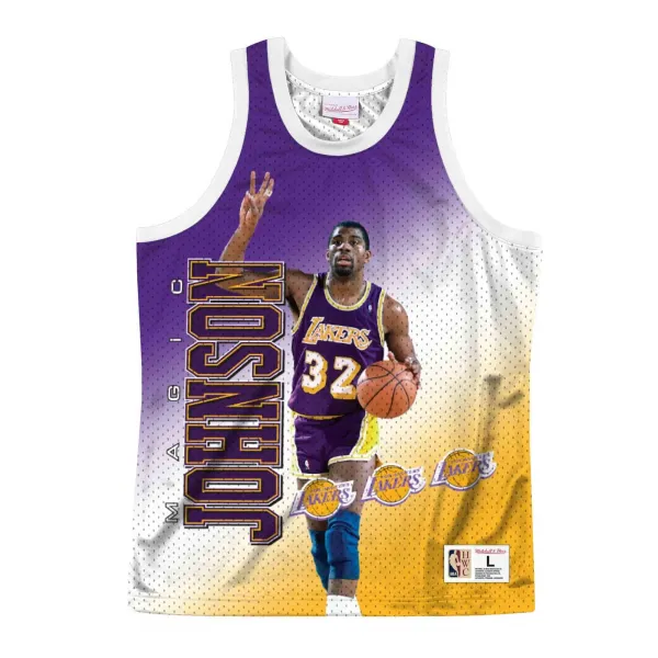 CAMISETA MAGIC JOHNSON BEHIND THE BACK LOS ANGELES LAKERS - MITCHELL NESS