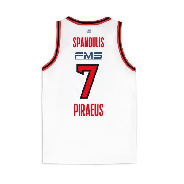 CAMISETA OFICIAL OLYMPIACOS DE GRECIA (SPANOULIS) BLANCA