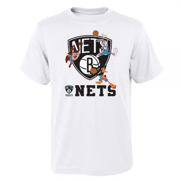 CAMISETA SPACE JAM 2 WARMING UP - LOGO NETS JUNIOR BLANCA