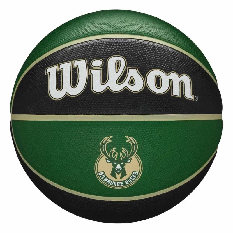 Balon Wilson Miwaukee Bucks NBA tribute para exterior vista frontal