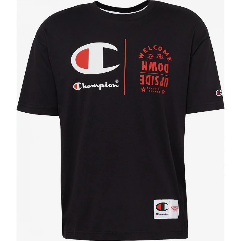 CAMISETA CHAMPION X STRANGER THINGS WELCOME BLACK