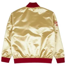 chaqueta chicago bulls mitchell and ness fashion lw satin jacket light gold