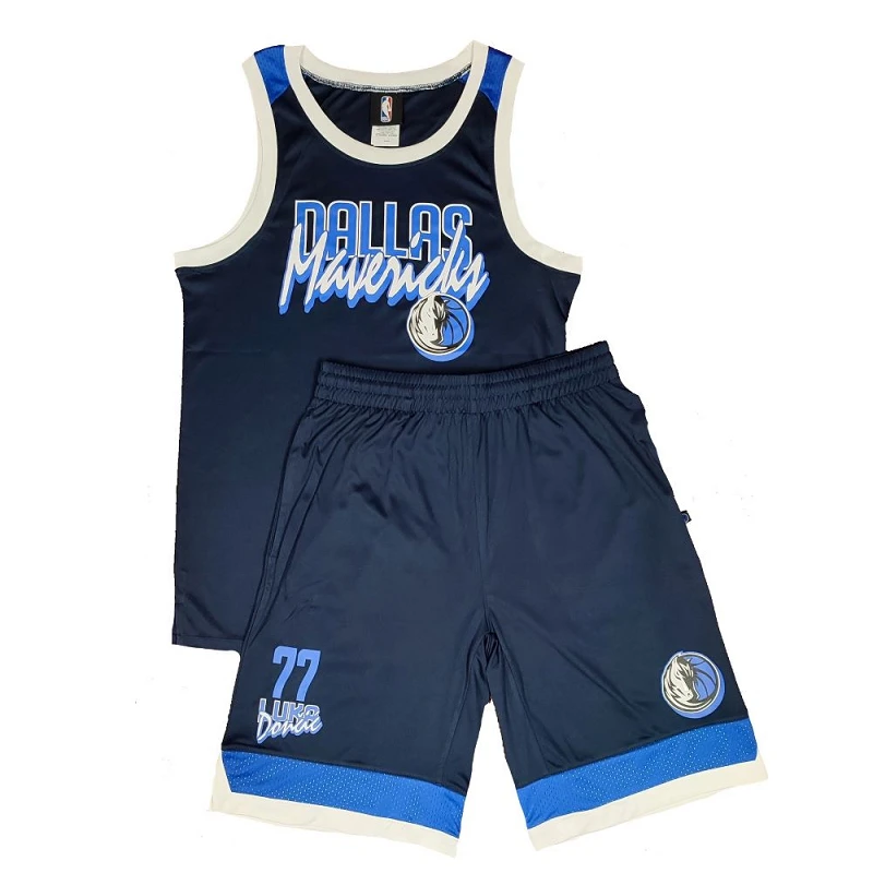 equipacion baloncesto de luka doncic con dallas mavericks para entrenamiento en azul