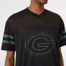 CAMISETA GREEN BAY PACKERS - NFL MESH OUTLINE LOGO OVERSIZED NEW ERA -NEGRA