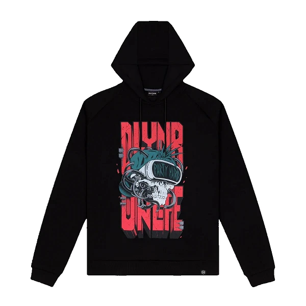 sudadera con capucha DLYNR Party Hard Skull en negro