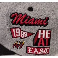 gorra plana Miami Heat NBA melton Patch de Mitchell and Ness