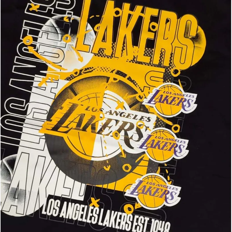 Camiseta lakers negra online manga corta