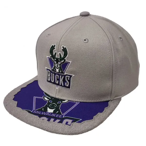 Gorra plana Milwaukee Bucks NBA Munch Time en Gris