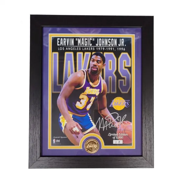 Poster Enmarcado Magic Johnson en Los Angeles Lakers