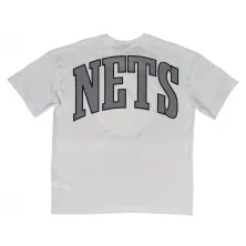 Camiseta Brooklyn Nets NBA Infill Logo Oversized blanca