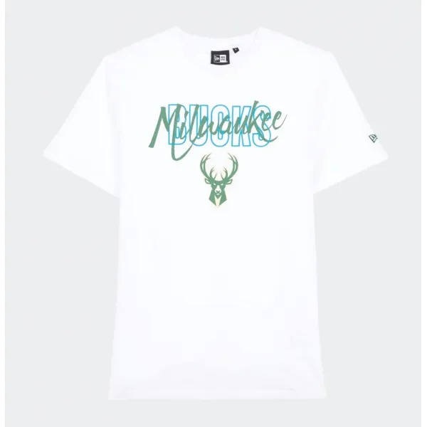 Camiseta manga corta Milwaukee Bucks Script de New Era