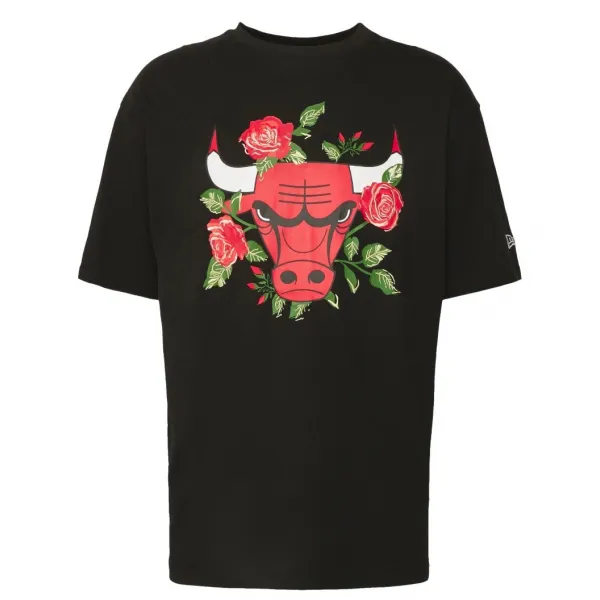 Camiseta Chicago Bulls "Floral Graphic" Oversized New Era en Negro