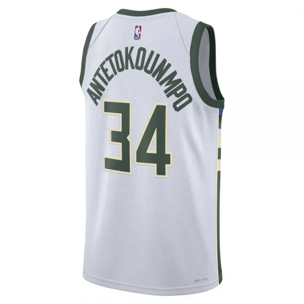 Camiseta Giannis Antetokounmpo con Milwaukee Bucks Nike Association Edition 2023 Swingman