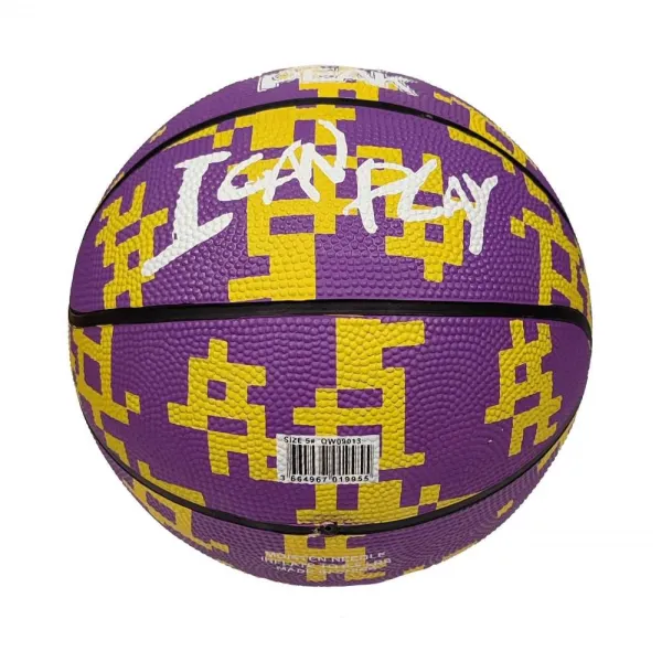 Balon baloncesto Peak de goma en color morado y amarillo Lakers