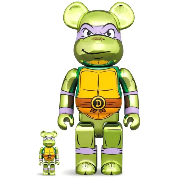 Bearbrick Donatello Chrome TNT 400%+100% Set - Medicom Toys