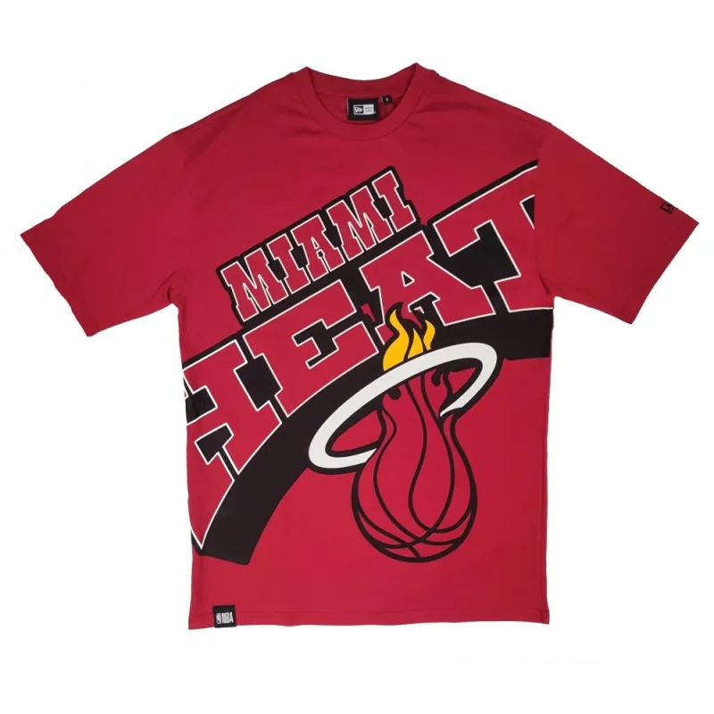 Camiseta Miami Heat Large Wordmark manga corta oversized de New Era