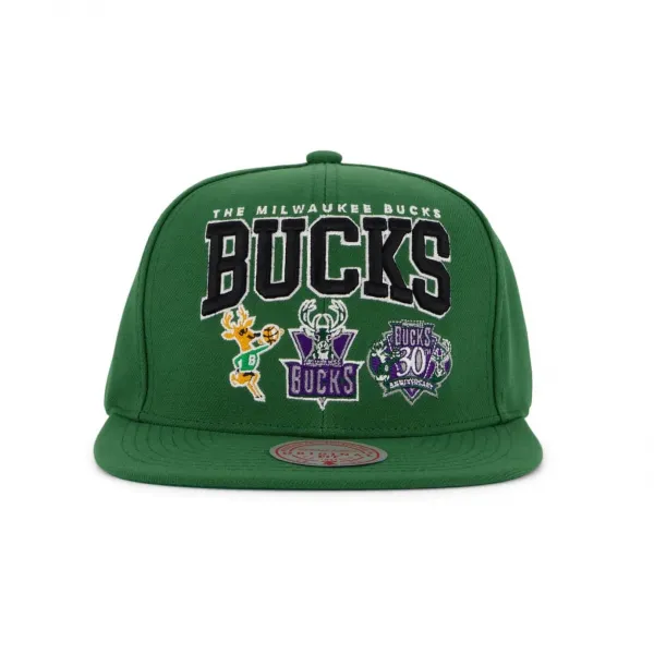 Gorra plana Milwaukee Bucks "NBA Champ stack" - Mitchell and Ness