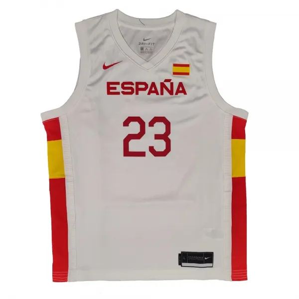 Camiseta Baloncesto Sergio Llull con Seleccion Española Talla Junior Blanca