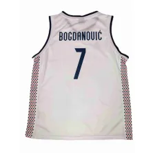 Camiseta baloncesto Bogdan Bogdanovic Serbia Paris 2024 blanca vista trasera