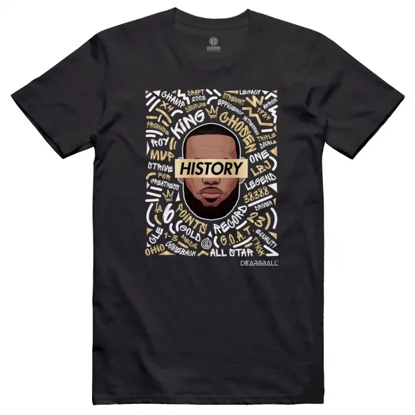 Camiseta DearBball - The King History Words Black