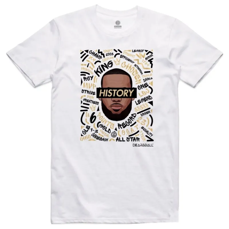 Camiseta DearBball - The King History Words White