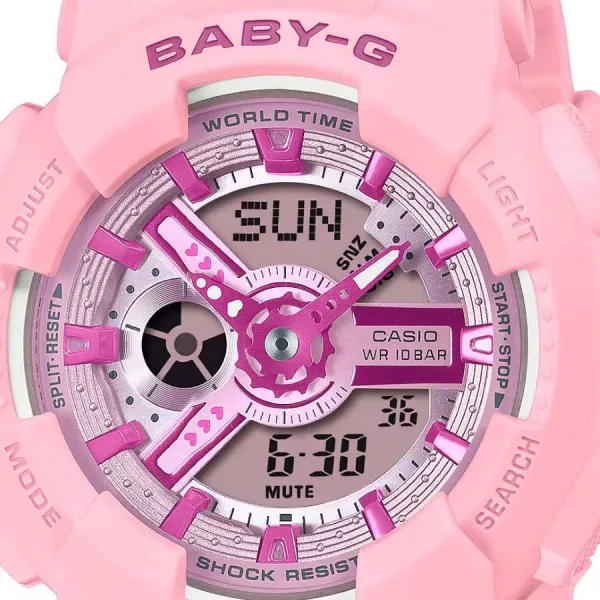 Reloj multifunción casio baby-g ,ba-110yk-4aer , rosa vista detalle