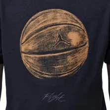 Camiseta Air Jordan Game of Flight junior negra con balon detalle