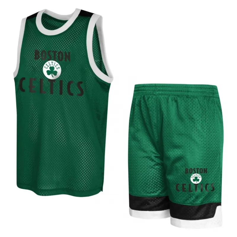 Equipación de Baloncesto Boston Celtics Essential Mesh Outerstuff para niños frontal