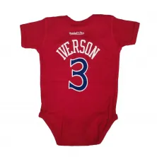 Body Bebe de Allen Iverson Name and Number con los Sixers vista trasera