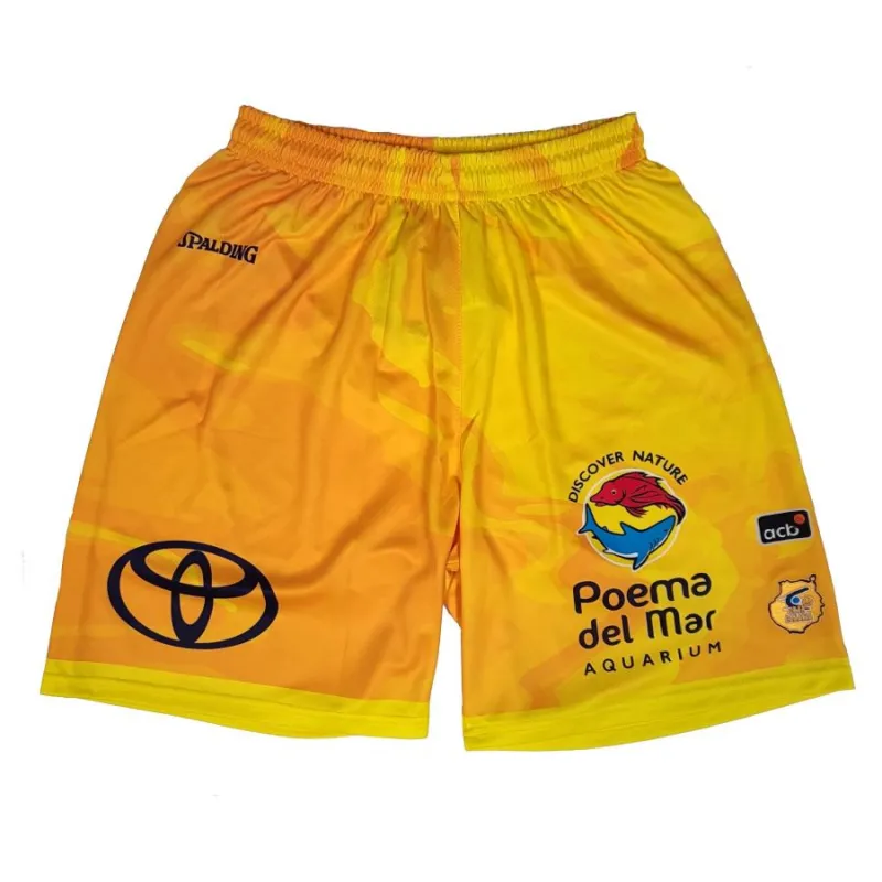 Short Baloncesto Gran Canaria Primera Equipacion Spalding 2025 amarillo