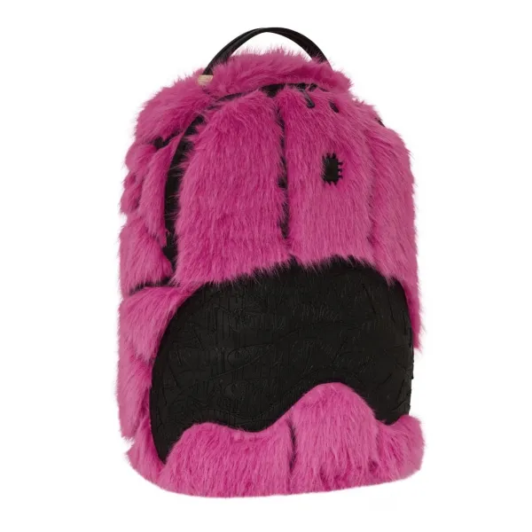 Mochila Sprayground A.I Pink Fur pelo rosa lateral