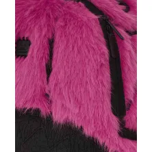 Mochila Sprayground A.I Pink Fur pelo rosa detalle