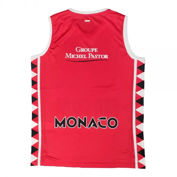 Camiseta baloncesto oficial del AS Monaco Basket Euroliga roja vista trasera