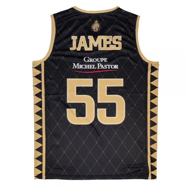 Camiseta Mike James AS Monaco Basket Spalding Negra